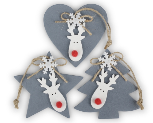 Decorazione Assortiti Renna Pz 9 Composizione Arredo Addobbi Natale