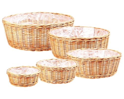 Cesto Rattan Tondo S/5 Decorazione Composizione Floreale Fioristi