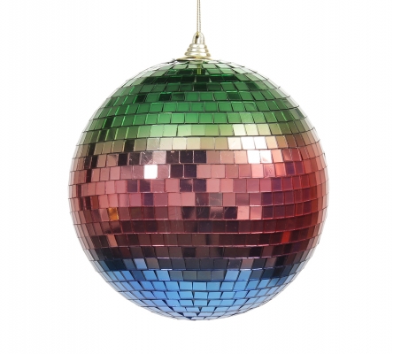 Palla Disco Iride D 8 Pz 4 Addobbi Natale Decorazioni Albero