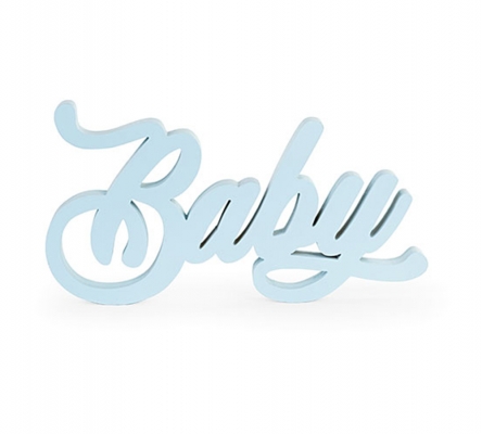Scritta Baby Legno 38x20x30 Decorazione Battesimo Nascita