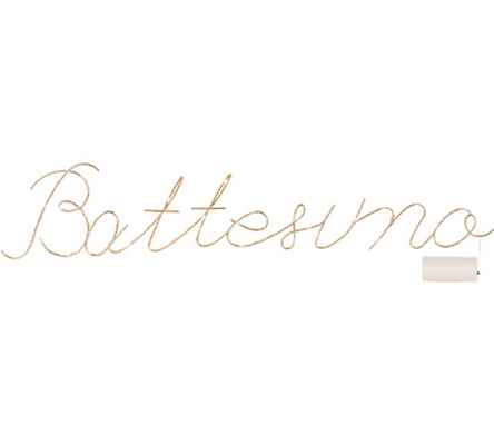 Scritta Battesimo Led 70x14,5 Decorazioni Addobbi Casa Cerimonia
