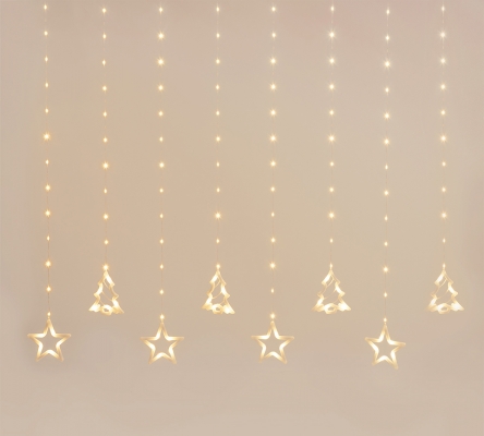 Filo 20 Alberi Stelle H 115 Mt 4,75+4  Decorazioni Luminose Natale
