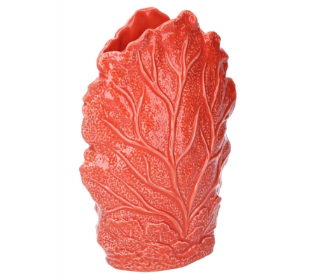 Vaso Corallo Ceramica 18x8 H 24 Decorazione Addobbi Matrimonio Linea Mare