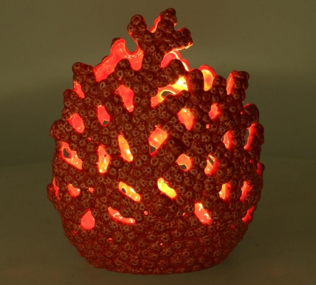 Corallo Rosso Led Cm 17 Lampada Decorazione Matrimonio Mare
