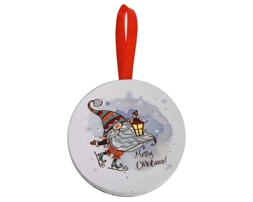 Addobbi Legno Led Babbo Natale Multicolor Tondo Cm D 12,7 H 1,8