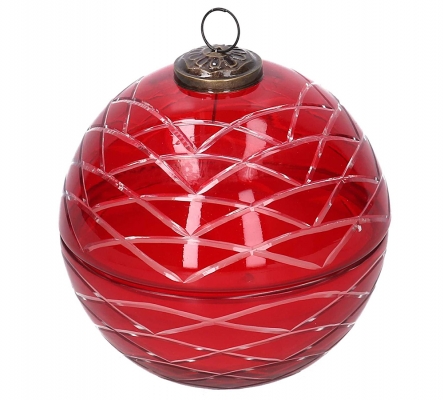Candela Profumata Palla Rossa Media Decorazioni Regalo Natale