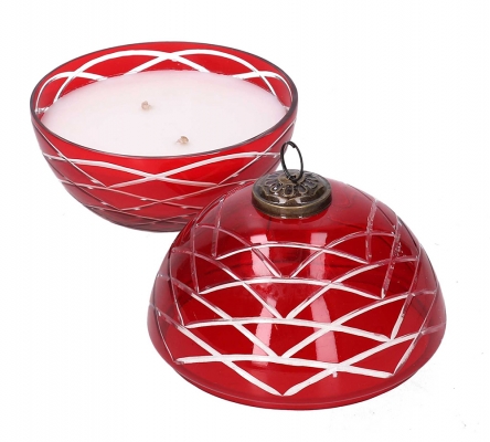 Candela Profumata Palla Rossa Piccola Decorazioni Regalo Natale