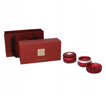 Candela Profumata In Vetro Gift Box 2 Pz Regalo Addobbi Natale