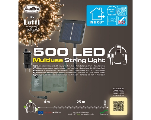 Filo 500 Led Controller Timer Bat Sol Tr Mt 25 Addobbi Natalizi