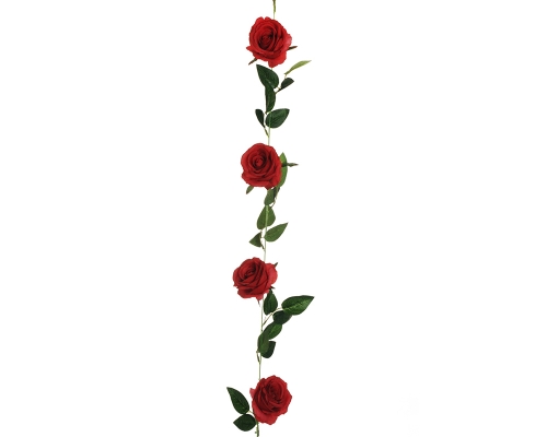 Ghirlanda Rose 220 Cm 9 Teste Di Rosa Fiori Artificiali