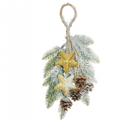 Pino Nevicato Stella Glitter Pigne Decorazione Appendere Natale