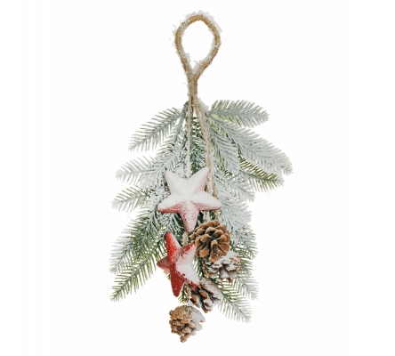Pino Nevicato Stella Glitter Pigne Decorazione Appendere Natale