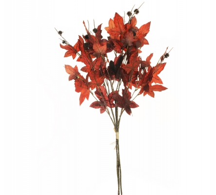 Mazzo Acero 3 Rami Pianta Artificiale Composizione Floreale Autunno