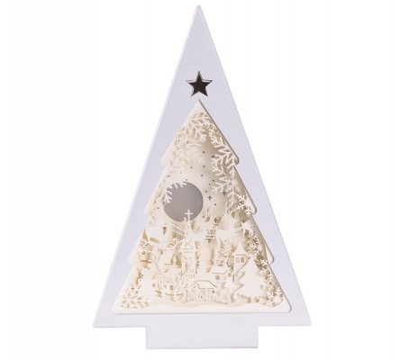 Albero Paesaggio Papercut Luci H 25 Addobbi Decorazioni Natale
