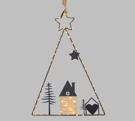 Decorazione Albero Casetta Luci H 41 Addobbi Natale