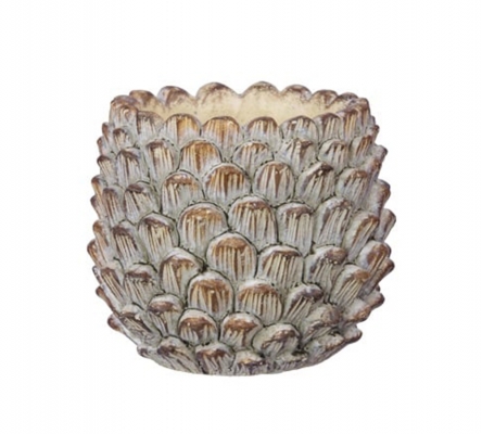 Vaso Pigne Cemento D 17 H 14 Decorazioni Composizione Floreale
