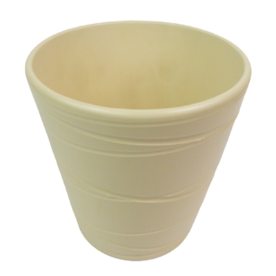 Vaso Ceramica Rigato D. 13 H. 14 Composizione Floreale