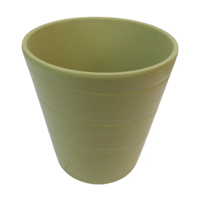 Vaso Ceramica Rigato D. 13 H. 14 Composizione Floreale