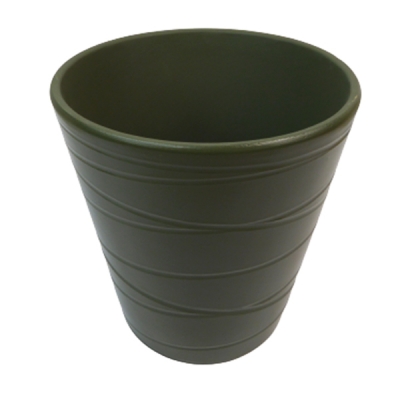 Vaso Ceramica Rigato D. 13 H. 14 Composizione Floreale