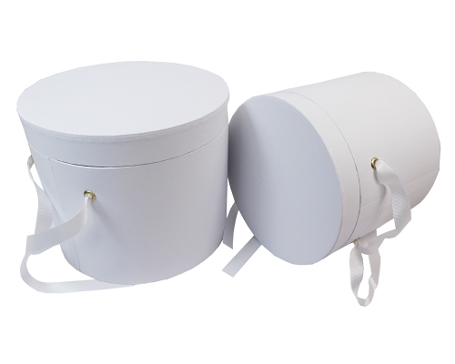 Set Flower Box Bianca Con Manici S/2 Composizione Floreale