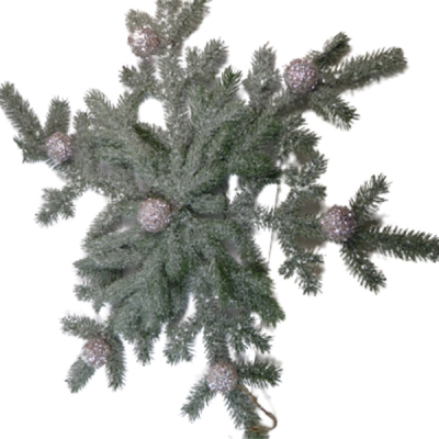 Fiocco Neve Pino Ghiacciato D. 60 Decorazione Natale
