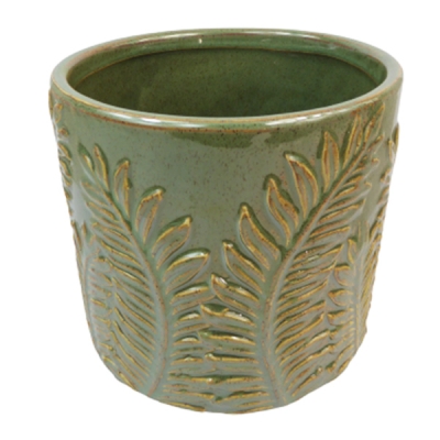 Vaso Piedini Foglie D. 14 H. 15 Composizione Floreale Decorazione