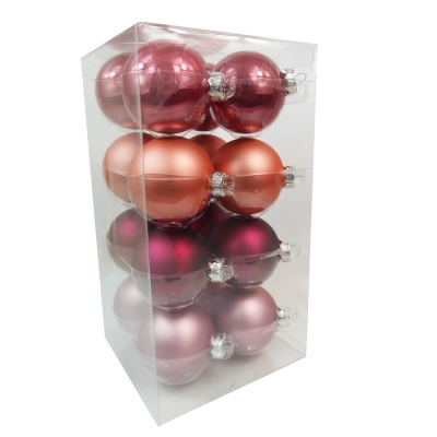 Pz 16 Palle Vetro Per Albero Di Natale Mm 80 Addobbi Natalizi New