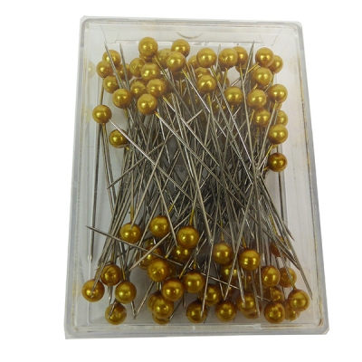 100 Spille Da 6.5 Cm Con Testa A Perla Da 6 Mm