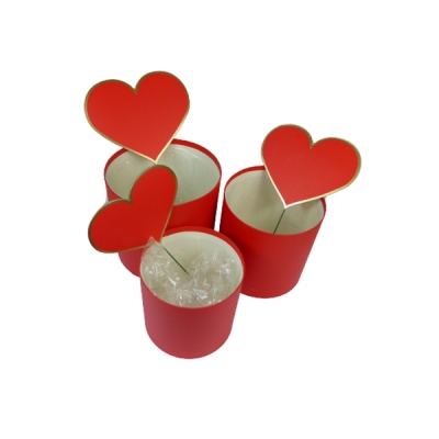 Secchiello Pick Cuore S/3 Decorazione Festa Innamorati