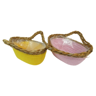 Borsetta Ovale Paglia Decorazione Primavera Pasqua