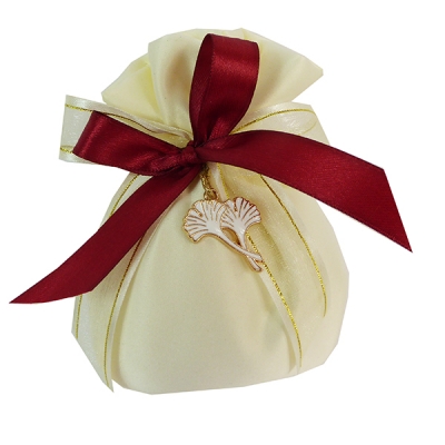 Bomboniere Matrimonio Nozze Sacchetto Raso Ginko