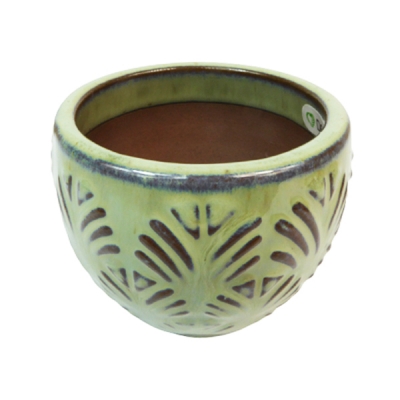 Vaso Ceramica Sabbiato Ginko Cm 9 Decorazione Arredo