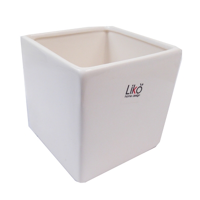 Cubo Ceramica Bianca 10,5x10,5x10,5 Decorazioni Addobbi