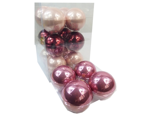 Pz 16 Palle Vetro Albero Di Natale Mm 8 Decorazione Natalizie Multi