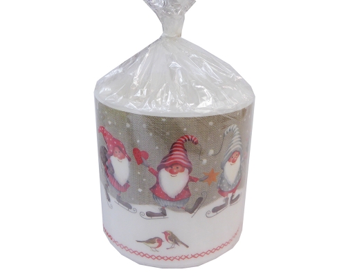 Candela Arredo Natale Grande Decorazione Composizione Creativa