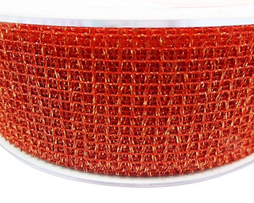 Nastro Rete Lamè Mm 40x40 Mt Decorazione Composizione Floreale