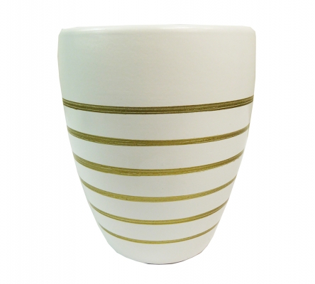 Vaso Romy D 13 Righe Oro Decorazione Composizione Floreale