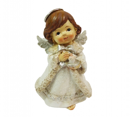 Angelo Mantello Cm 10,9 Statuina Decorazione Addobbi Natalizi