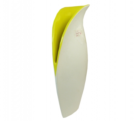 Vaso Porta Fiori Ceramica Bianco Interno Colorato 58 Cm