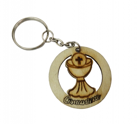 Portachiavi Legno Comunione Pz 12 Applicazione Bomboniere