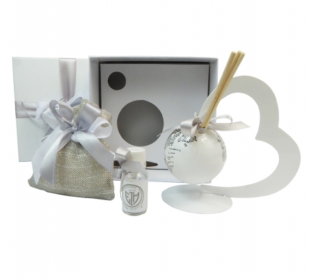 Bomboniere Matrimonio Nozze Diffusore Mappamondo Sacchetto Scatola