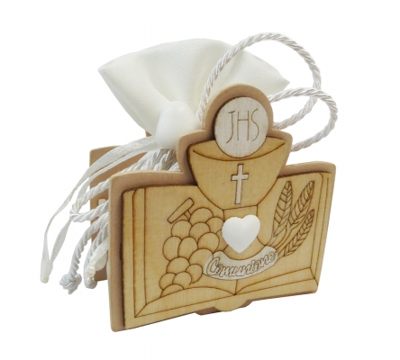 Bomboniere Comunione Scatola Legno Sacchetto Calice Ostia Gesso Cuore