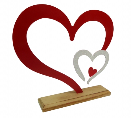 Cuore Base Legno Cm 24 Decorazioni Festa Mamma Innamorati