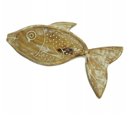Svuota Tasche Pesce Legno 38x20 Decorazioni Casa Linea Mare