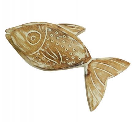 Svuota Tasche Pesce Legno 25x13 Decorazioni Casa Linea Mare
