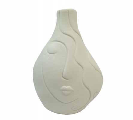 Vaso Face H 17 Ceramica Composizione Floreale Addobbi