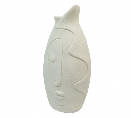 Vaso Face H 23,5 Ceramica Composizione Floreale Addobbi