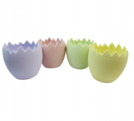 Vaso Uovo Pastello 12x12x11,5 Decorazione Primavera Pasqua Composizione Floreale