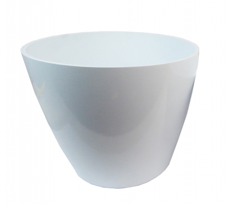 Vaso Bianco Shine D 31 H 25 Decorazione Composizione Floreale
