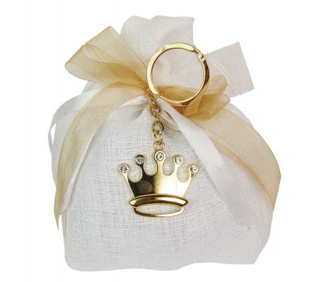 Bomboniere Matrimonio Nozze Oro Saccotto Applicazione Corona